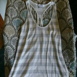 Silver glitter and white racer back tank